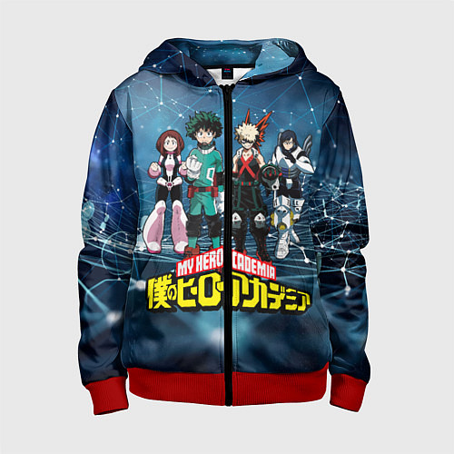 Детская толстовка на молнии Моя геройская академия / 3D-Красный – фото 1