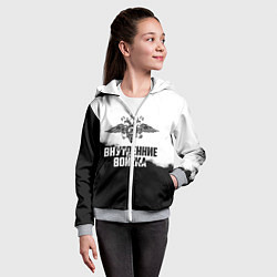 Толстовка на молнии детская Внутренние Войска, цвет: 3D-меланж — фото 2