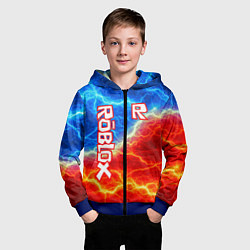 Толстовка на молнии детская ROBLOX, цвет: 3D-синий — фото 2