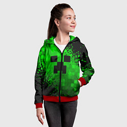 Толстовка на молнии детская MINECRAFT, цвет: 3D-красный — фото 2