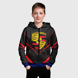 Толстовка на молнии детская PORSCHE, цвет: 3D-синий — фото 2