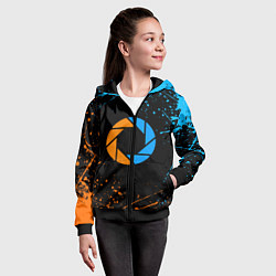 Толстовка на молнии детская PORTAL, цвет: 3D-черный — фото 2