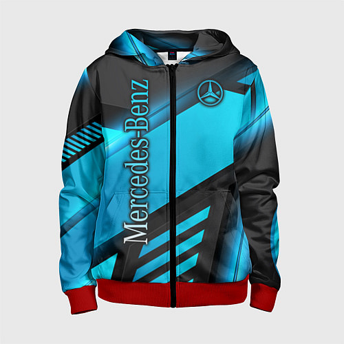 Детская толстовка на молнии Mercedes-Benz / 3D-Красный – фото 1