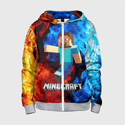 Толстовка на молнии детская MINECRAFT, цвет: 3D-меланж
