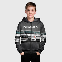 Толстовка на молнии детская NISSAN, цвет: 3D-черный — фото 2