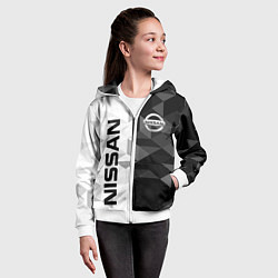Толстовка на молнии детская NISSAN, цвет: 3D-белый — фото 2