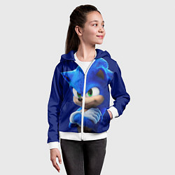 Толстовка на молнии детская SONIC, цвет: 3D-белый — фото 2