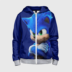 Толстовка на молнии детская SONIC, цвет: 3D-меланж