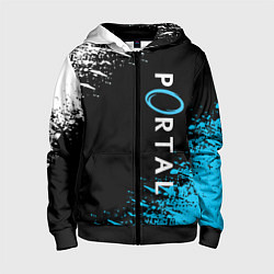 Толстовка на молнии детская PORTAL, цвет: 3D-черный