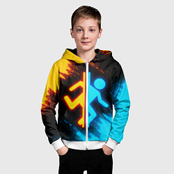 Толстовка на молнии детская PORTAL, цвет: 3D-белый — фото 2