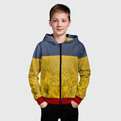 Толстовка на молнии детская Рапсовое поле, цвет: 3D-красный — фото 2