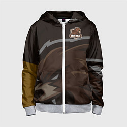 Толстовка на молнии детская Форма Bear, цвет: 3D-меланж