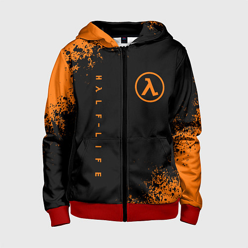 Детская толстовка на молнии HALF-LIFE / 3D-Красный – фото 1