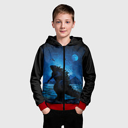 Толстовка на молнии детская GODZILLA, цвет: 3D-красный — фото 2