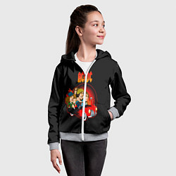 Толстовка на молнии детская ACDC, цвет: 3D-меланж — фото 2