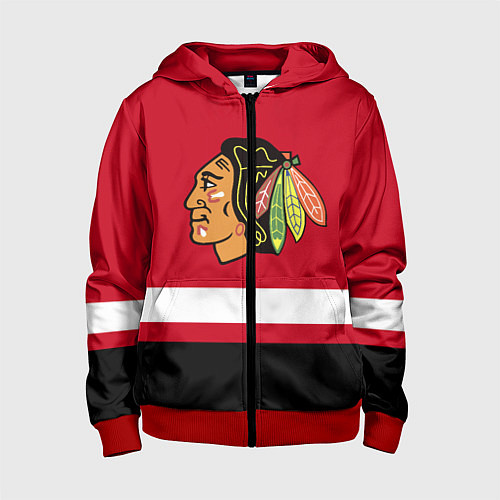 Детская толстовка на молнии Chicago Blackhawks / 3D-Красный – фото 1