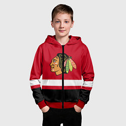 Толстовка на молнии детская Chicago Blackhawks, цвет: 3D-красный — фото 2