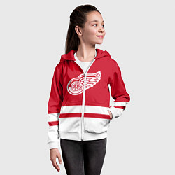 Толстовка на молнии детская Детройт Ред Уингз, цвет: 3D-белый — фото 2
