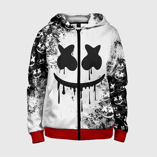 Детская толстовка на молнии Marshmello / 3D-Красный – фото 1
