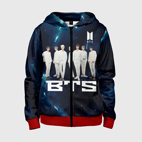 Детская толстовка на молнии BTS / 3D-Красный – фото 1
