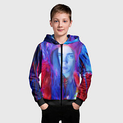Толстовка на молнии детская Billie Paint Colors, цвет: 3D-черный — фото 2