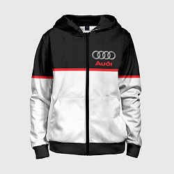 Толстовка на молнии детская AUDI SPORT, цвет: 3D-черный