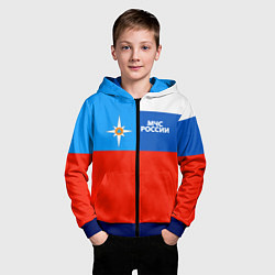 Толстовка на молнии детская Флаг МЧС России, цвет: 3D-синий — фото 2