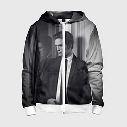 Толстовка на молнии детская Роберт Паттинсон, цвет: 3D-белый