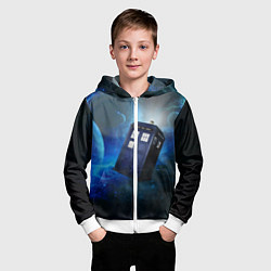 Толстовка на молнии детская ТАРДИС, цвет: 3D-белый — фото 2