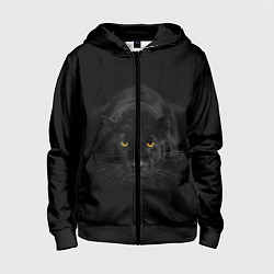 Толстовка на молнии детская Пантера, цвет: 3D-черный