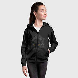 Толстовка на молнии детская Пантера, цвет: 3D-черный — фото 2