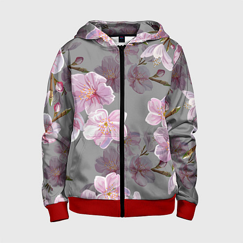 Детская толстовка на молнии САКУРА / 3D-Красный – фото 1