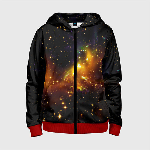 Детская толстовка на молнии STARS / 3D-Красный – фото 1