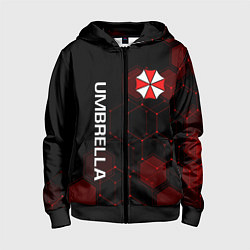 Толстовка на молнии детская UMBRELLA CORP, цвет: 3D-черный