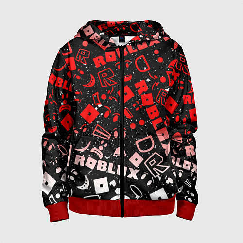 Детская толстовка на молнии Roblox / 3D-Красный – фото 1