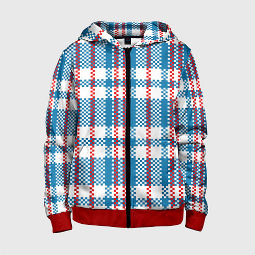 Детская толстовка на молнии Текстура Сумка Челнока / 3D-Красный – фото 1