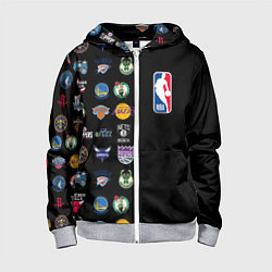 Толстовка на молнии детская NBA Team Logos 2, цвет: 3D-меланж
