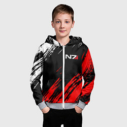 Толстовка на молнии детская MASS EFFECT N7, цвет: 3D-меланж — фото 2