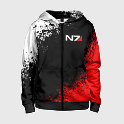 Толстовка на молнии детская MASS EFFECT N7, цвет: 3D-черный