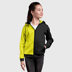 Толстовка на молнии детская BLACK YELLOW, цвет: 3D-черный — фото 2