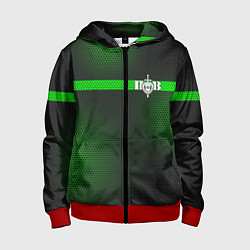 Толстовка на молнии детская Пограничные Войска, цвет: 3D-красный