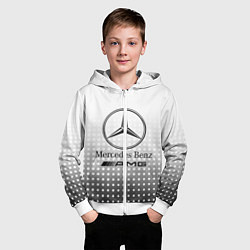 Толстовка на молнии детская Mercedes-Benz, цвет: 3D-белый — фото 2