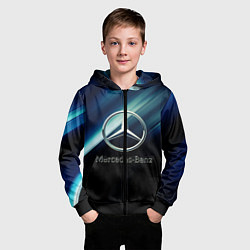 Толстовка на молнии детская Mercedes, цвет: 3D-черный — фото 2
