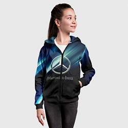 Толстовка на молнии детская Mercedes, цвет: 3D-черный — фото 2