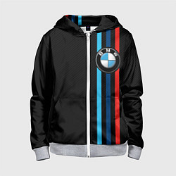 Толстовка на молнии детская BMW M SPORT CARBON, цвет: 3D-меланж