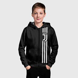 Толстовка на молнии детская JUVENTUS, цвет: 3D-черный — фото 2