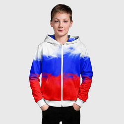 Толстовка на молнии детская Россия, цвет: 3D-белый — фото 2