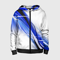 Толстовка на молнии детская GEOMETRY STRIPES BLUE, цвет: 3D-черный
