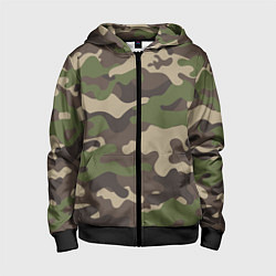 Толстовка на молнии детская МИЛИТАРИ, цвет: 3D-черный