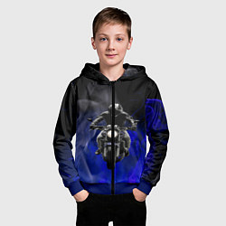 Толстовка на молнии детская МОТОЦИКЛЫ, цвет: 3D-синий — фото 2